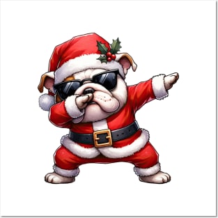 Christmas Bulldog Dabbing Dance Posters and Art